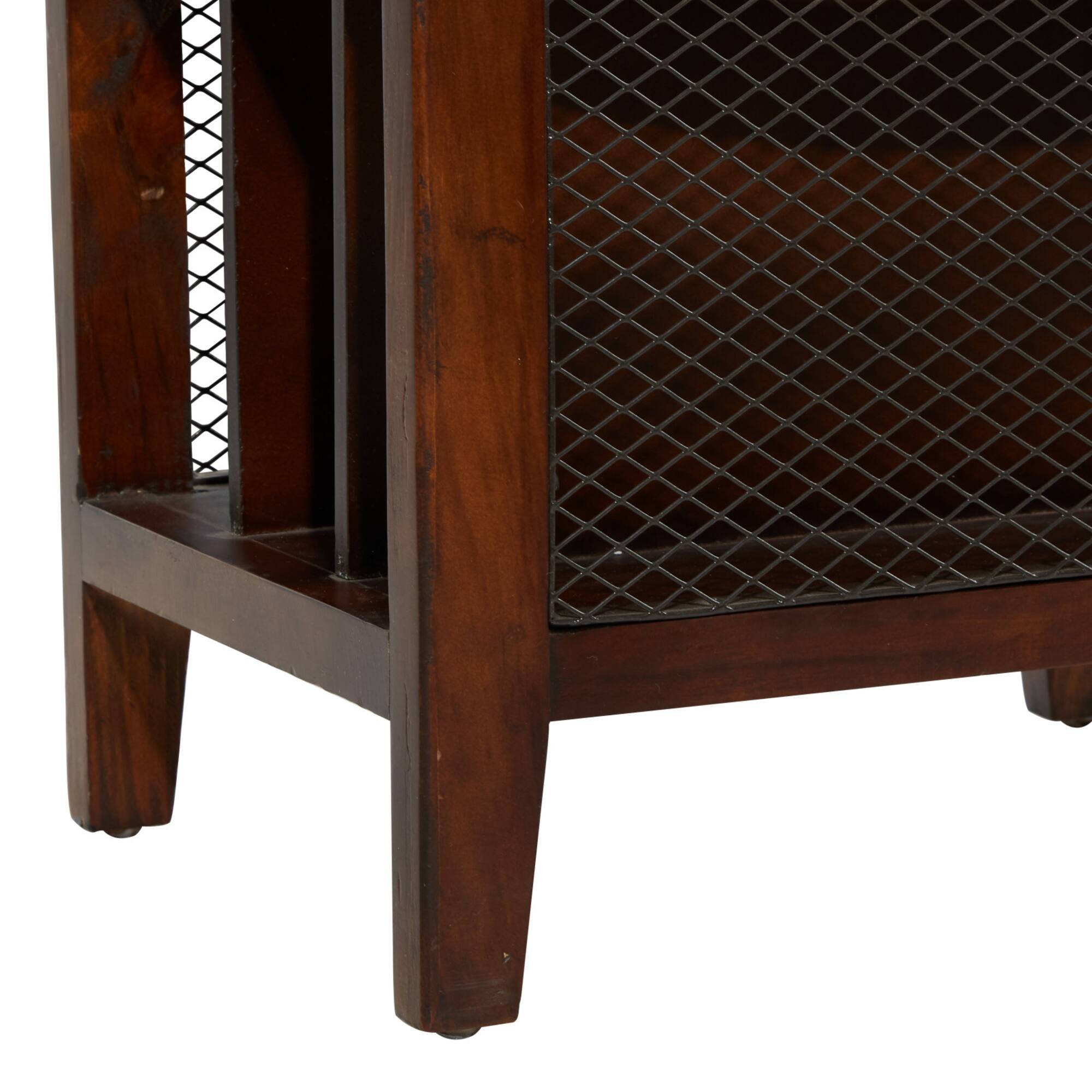 Brown Wood Traditional Magazine Rack Holder